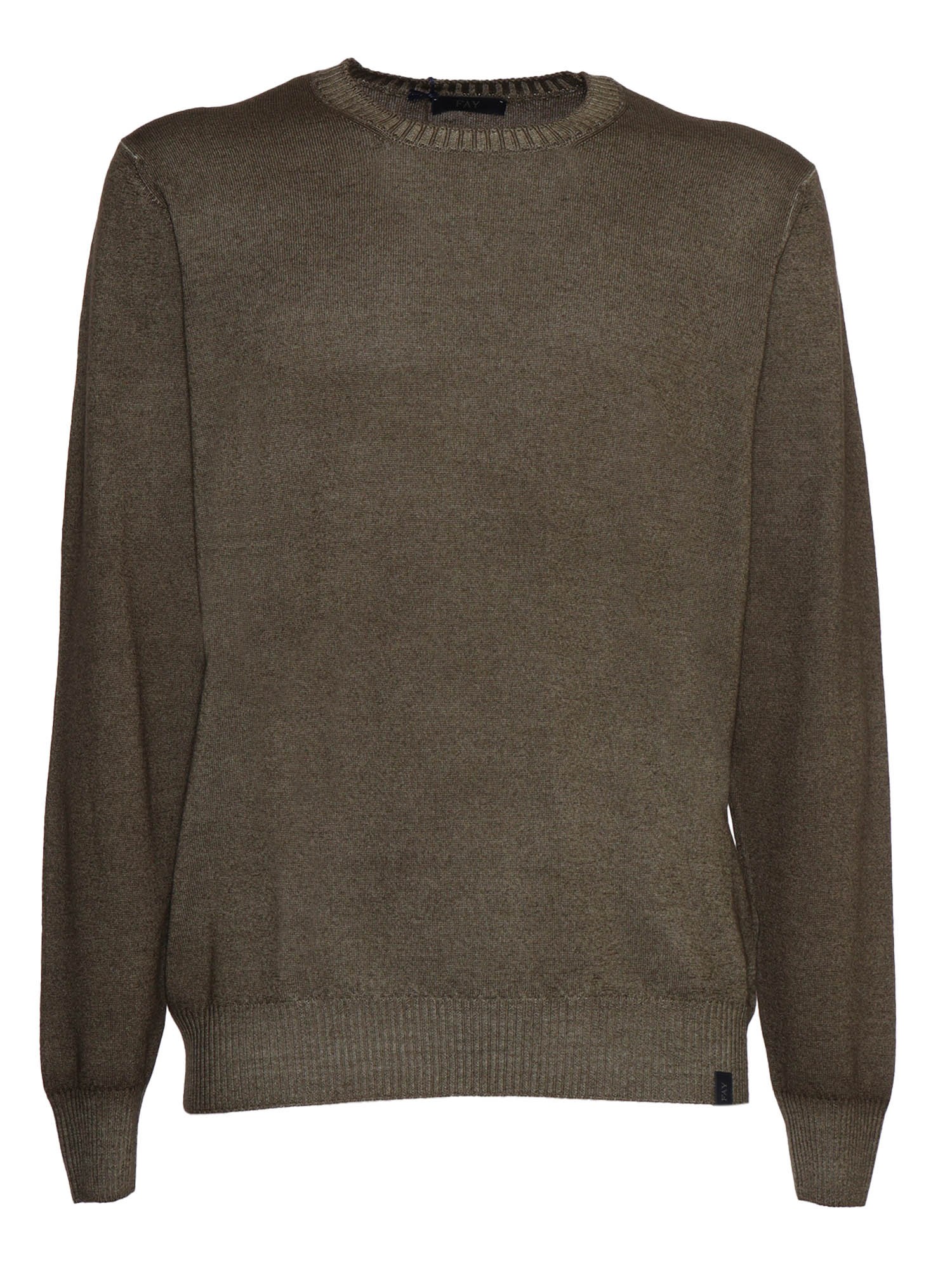 Fay Crew Neck Sweater In Green