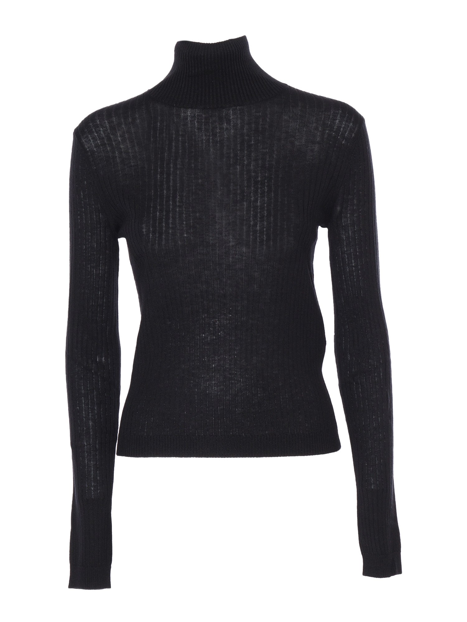 Max Mara Sax Ribbed Turtleneck Sweater In Black
