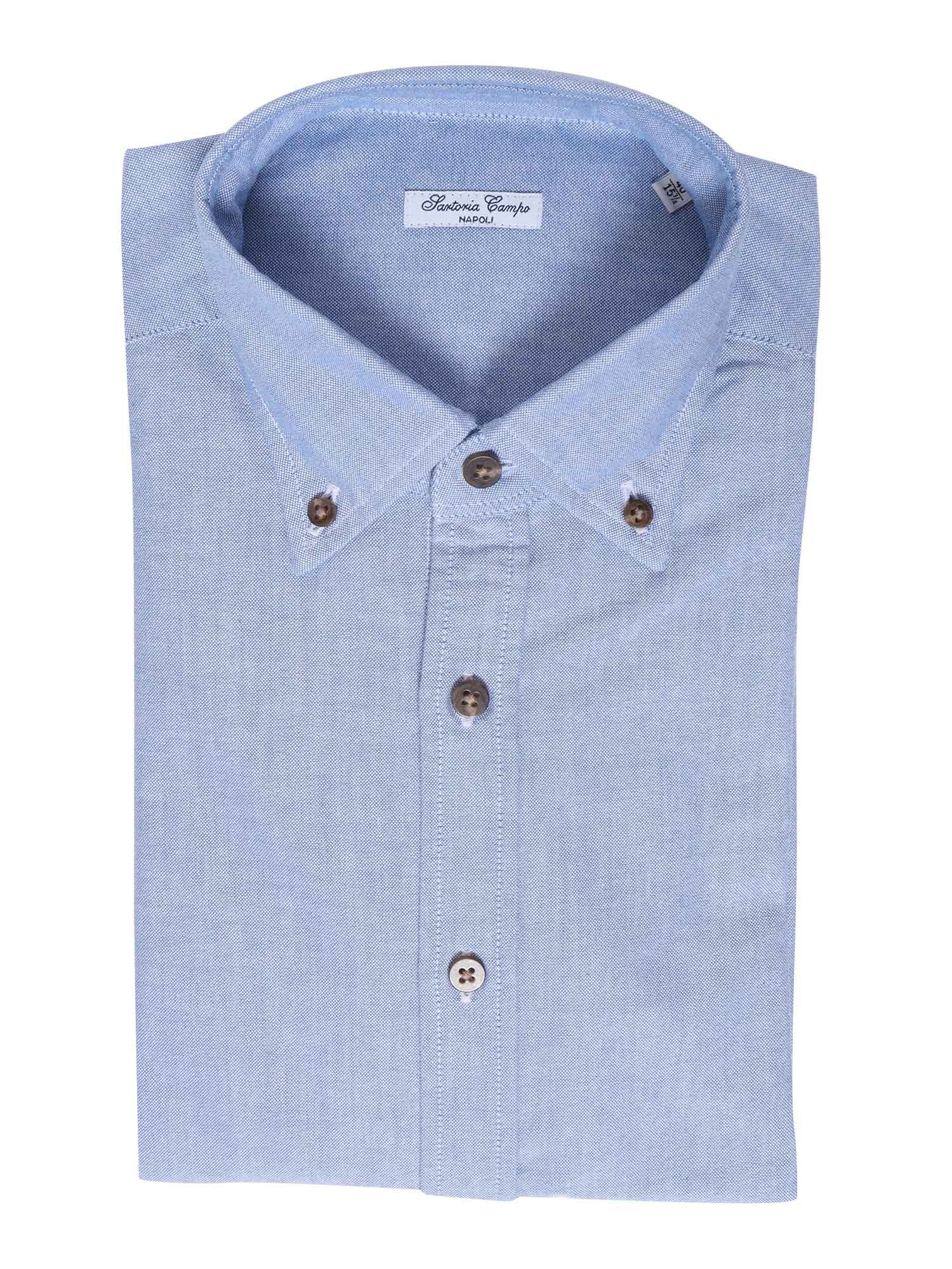 Sartoria Del Campo-sonrisa Button-down Shirt In Light Blue