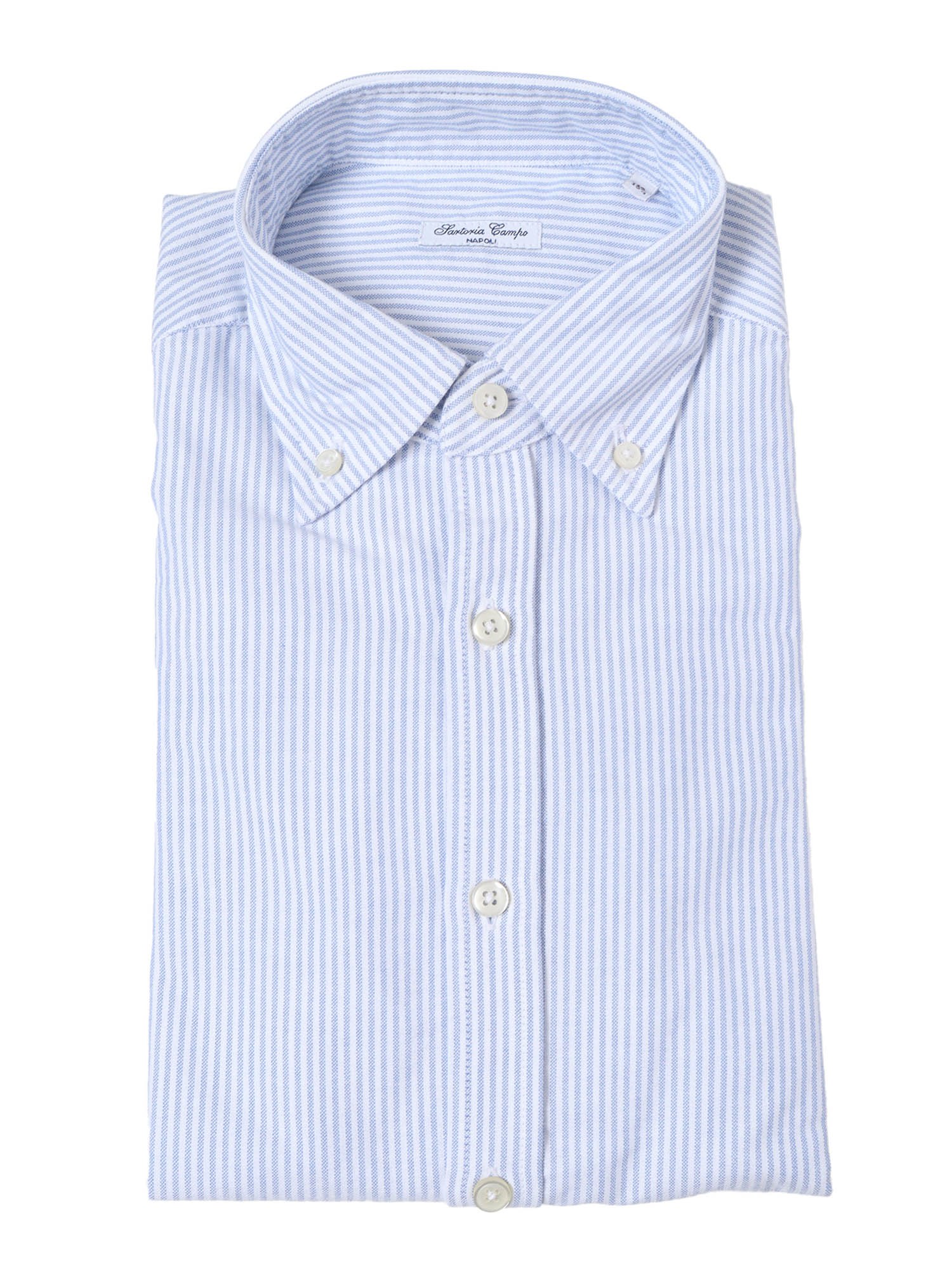 Shop Sartoria Del Campo-sonrisa Button-down Shirt In Light Blue