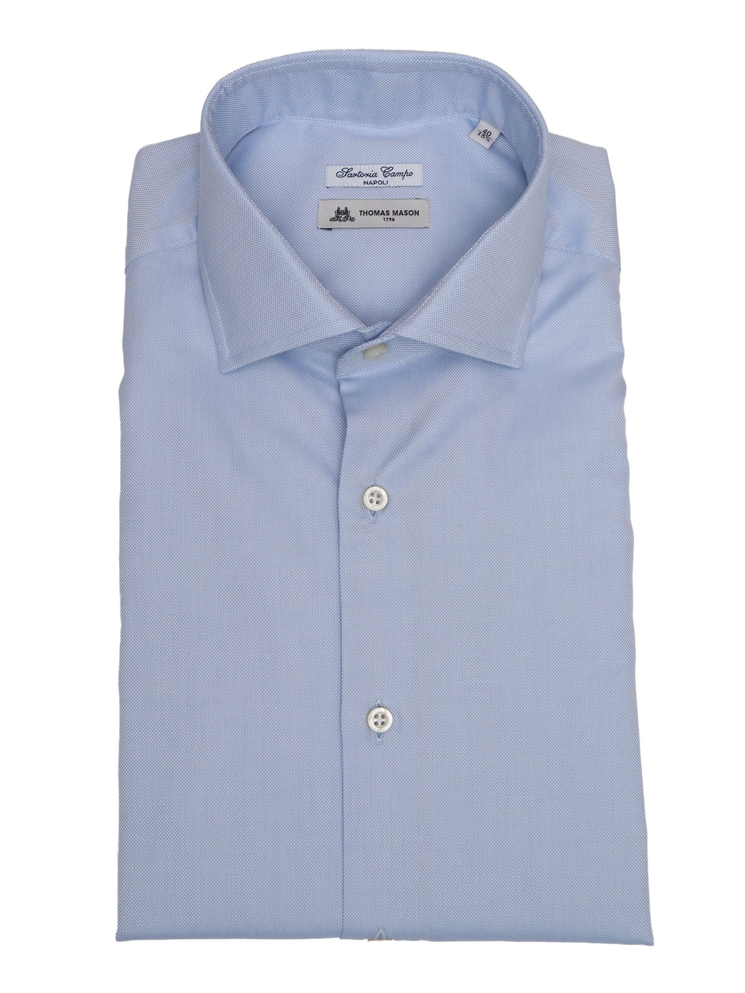 Shop Sartoria Del Campo-sonrisa Thomas Mason Shirt In Light Blue