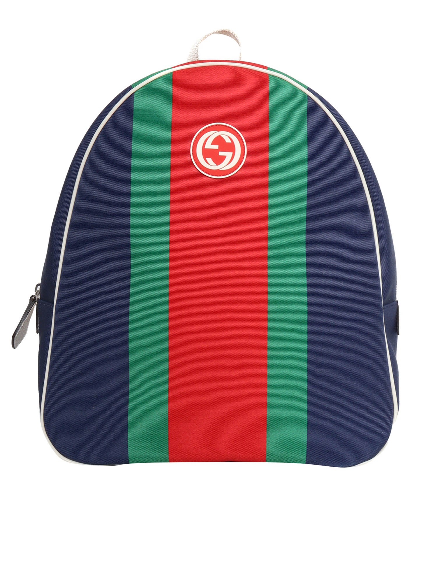 Gucci Polo Style Web Backpack In Blue