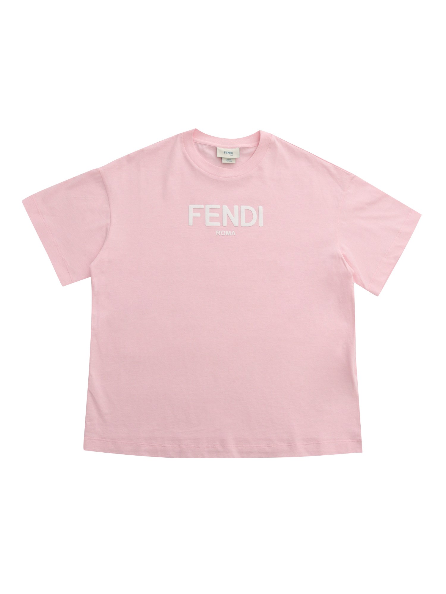 Fendi Jr Pink Fendi T-shirt In White