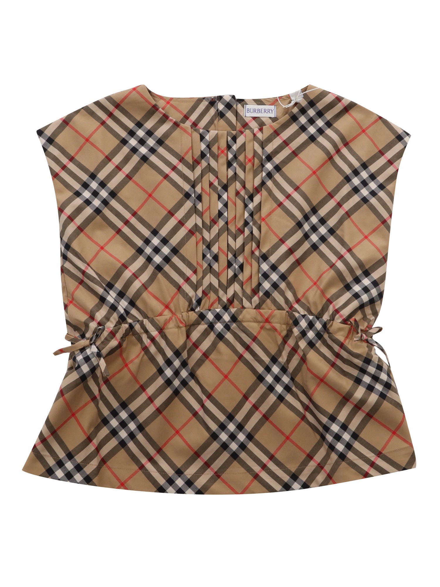Burberry Top With Check Print In Brown