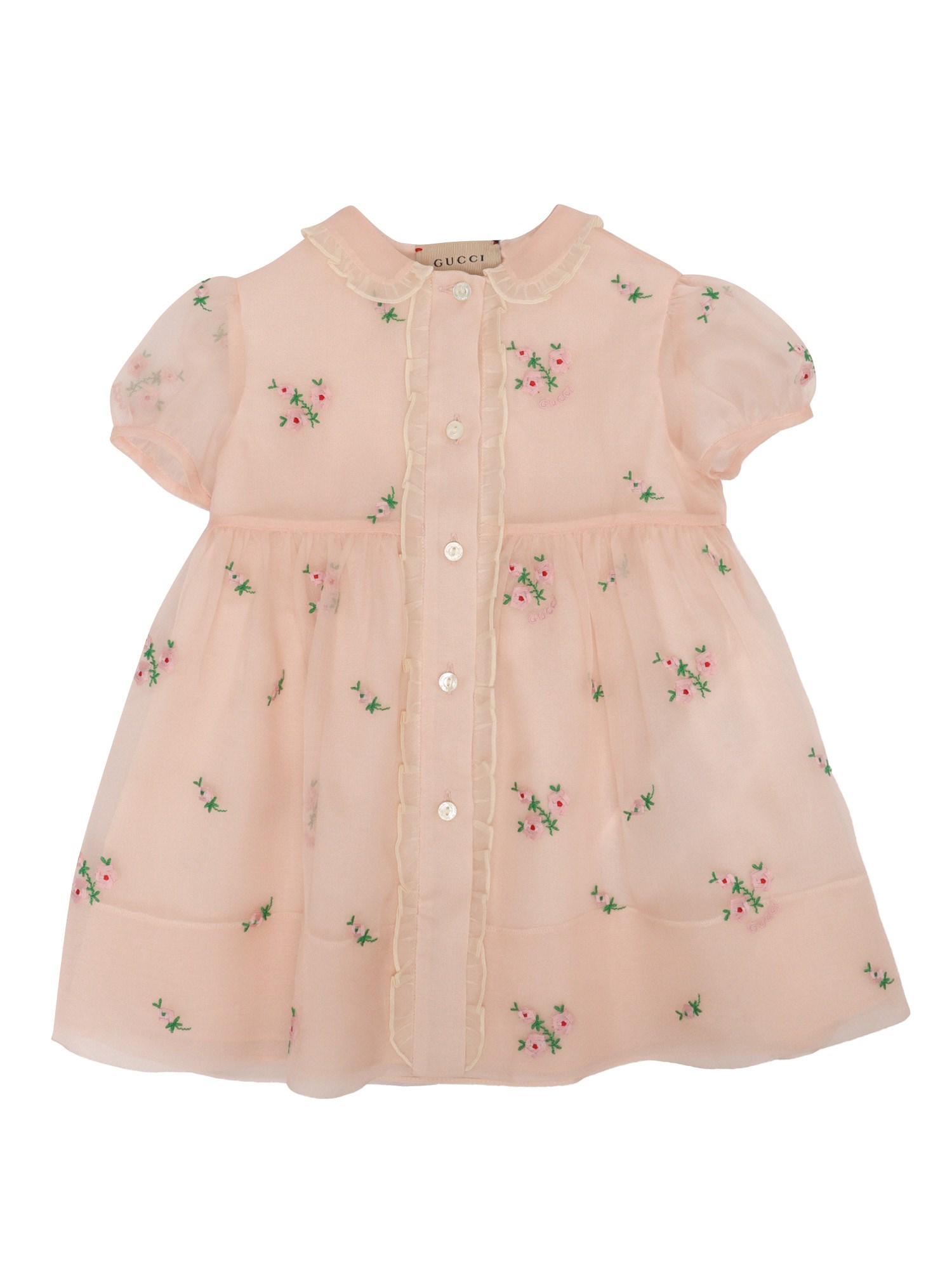 Gucci Pink Gg Dress With Flowers
