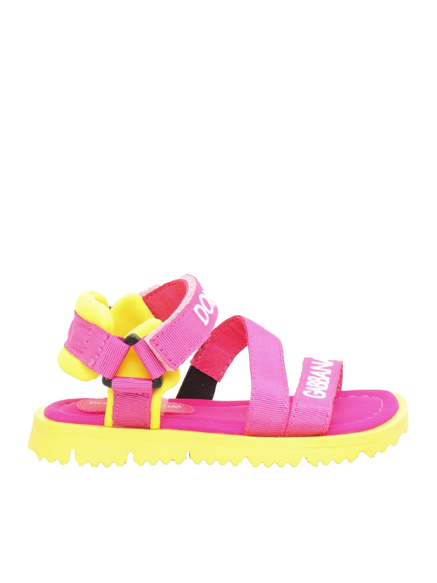 Dolce & Gabbana Junior Pink And Yellow D&g Sandals
