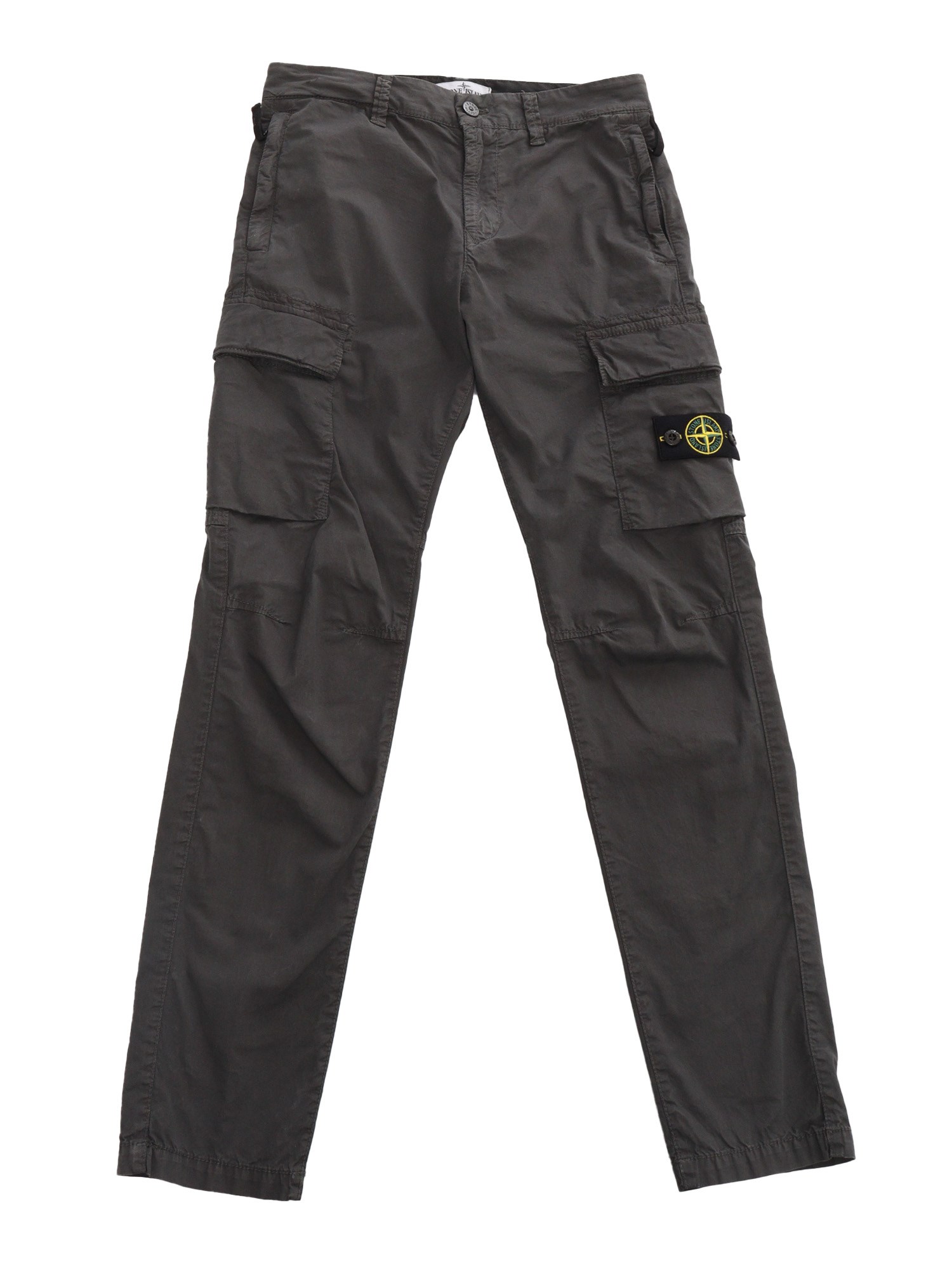Stone Island Dark Grey Trousers With Pockets In Gray