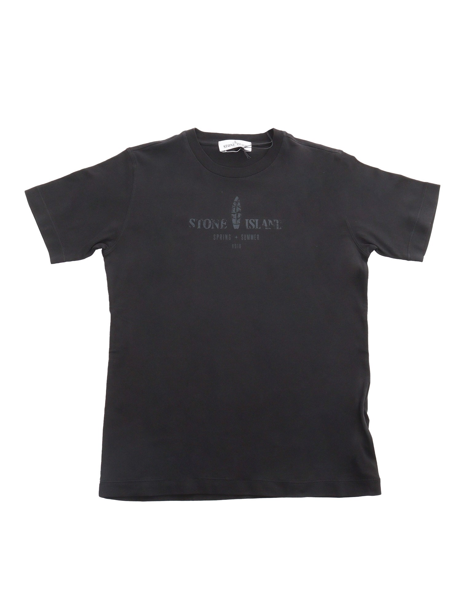 Stone Island Black T-shirt With Prints