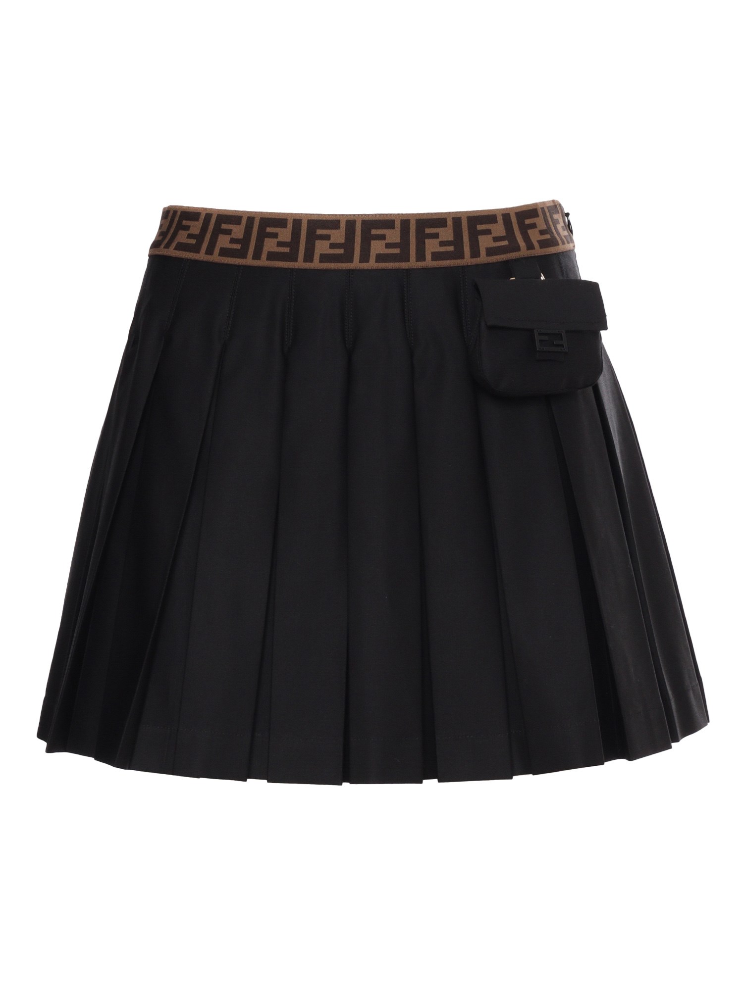 Fendi Jr Gabardine Black Skirt
