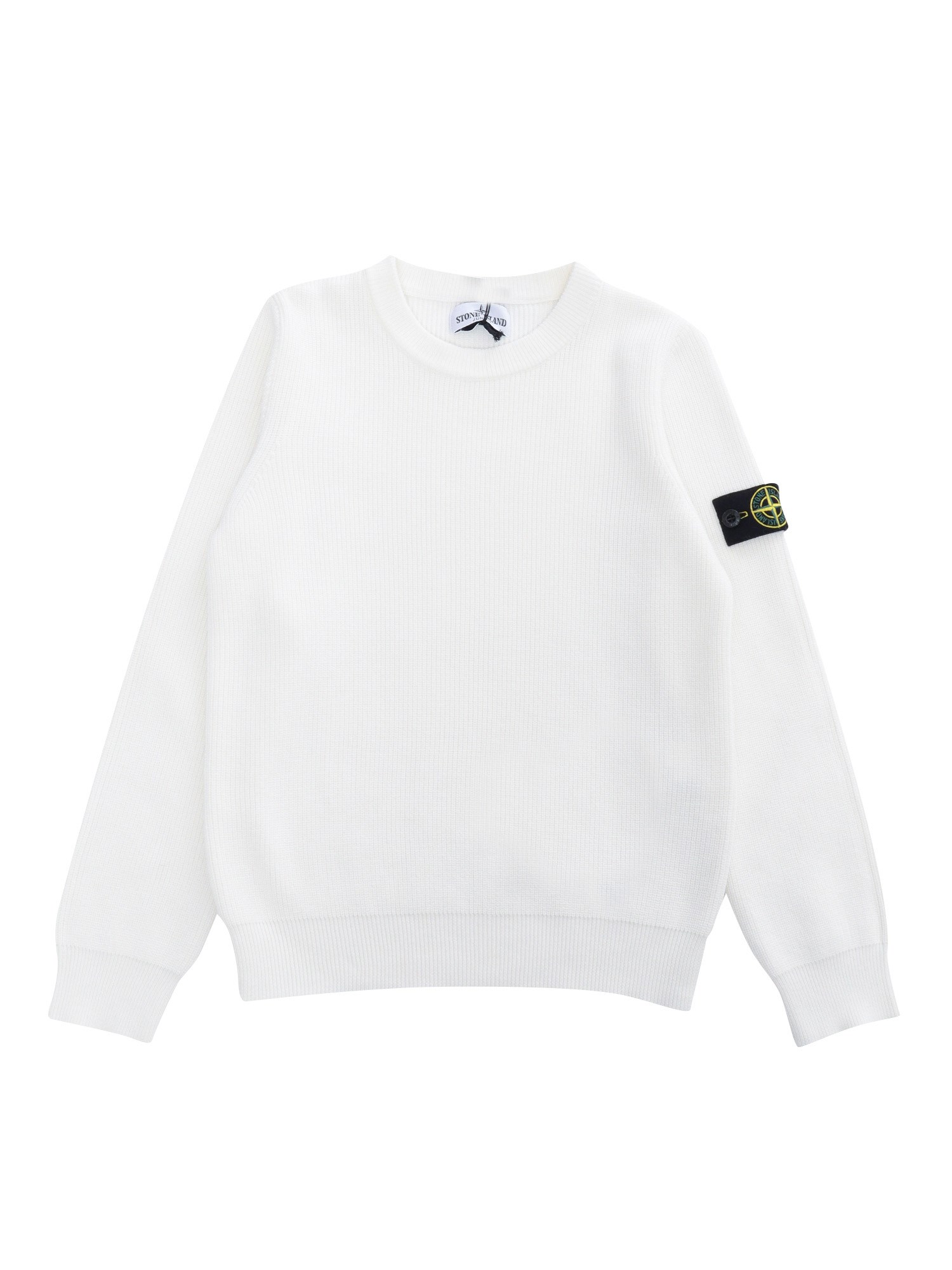 Stone Island White Sweater With Logo