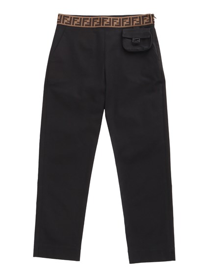 Fendi Jr Black gabardine trousers
