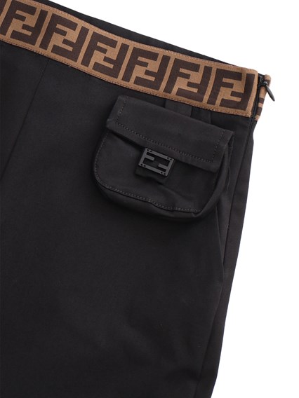 Fendi Jr Black gabardine trousers