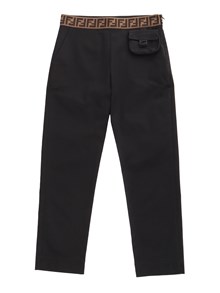 Fendi Jr Black gabardine trousers