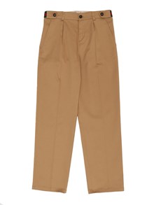 GUCCI KIDS Camel colored GG trousers
