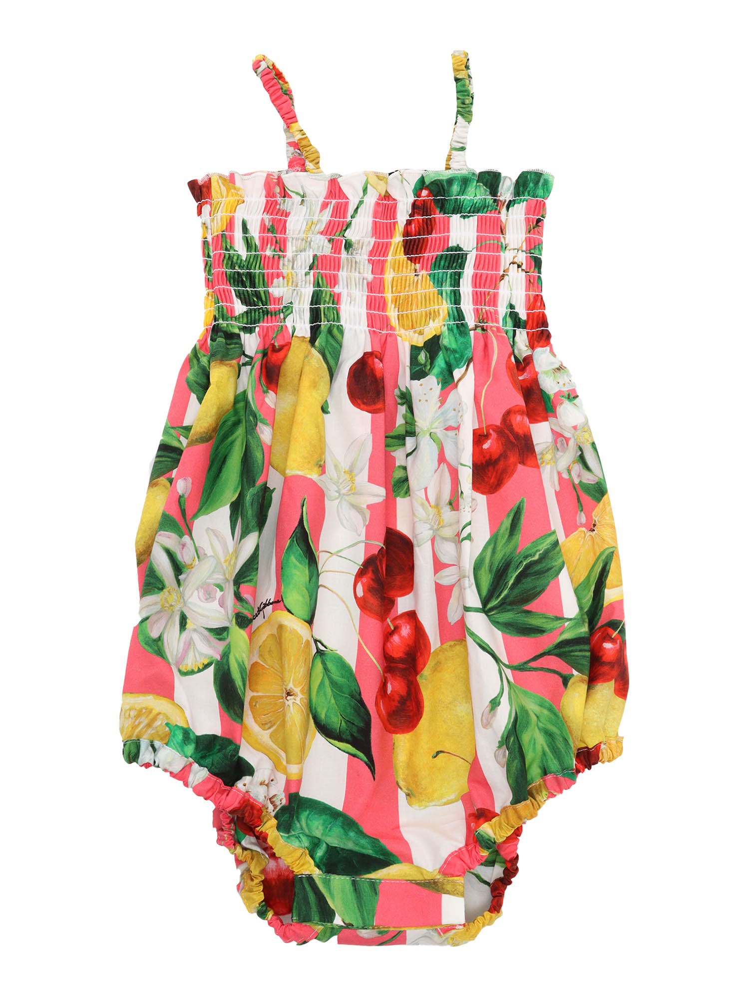 Shop Dolce & Gabbana Junior D&g Colorful Romper In Yellow