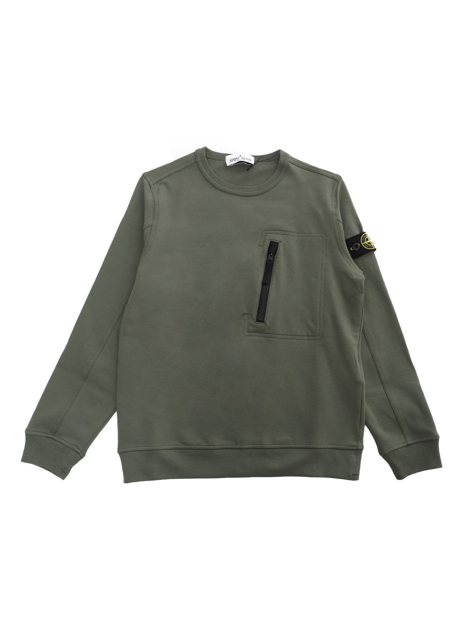 Stone Island Green Military Sweatshirt In Brown