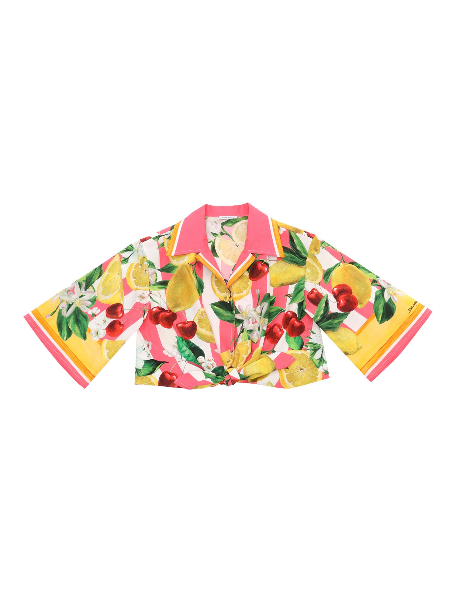 Dolce & Gabbana Junior D&g Floral Shirt In Yellow
