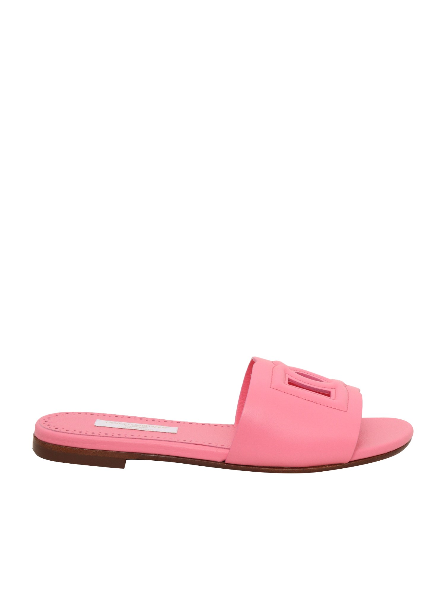 Dolce & Gabbana Junior Pink D&g Calf Slippers