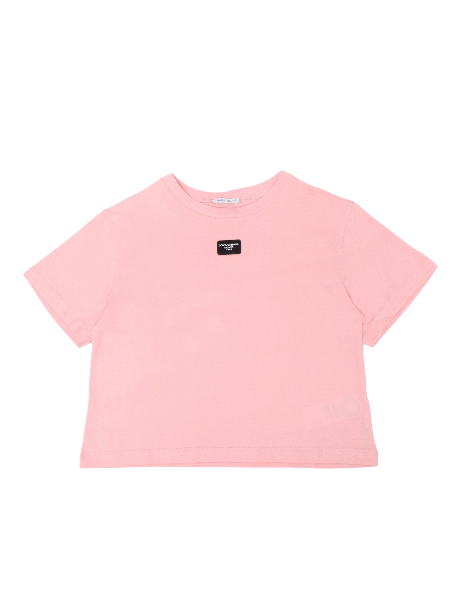 Dolce & Gabbana Junior Crop-top T-shirt In Pink