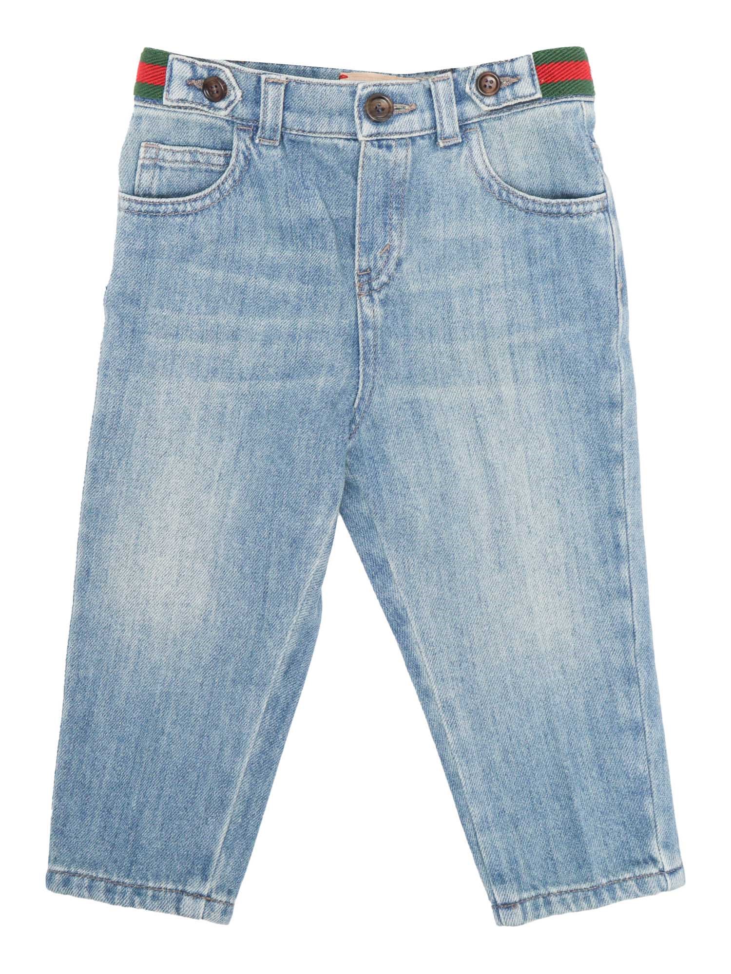 Gucci Stone Washed Jeans In Light Blue