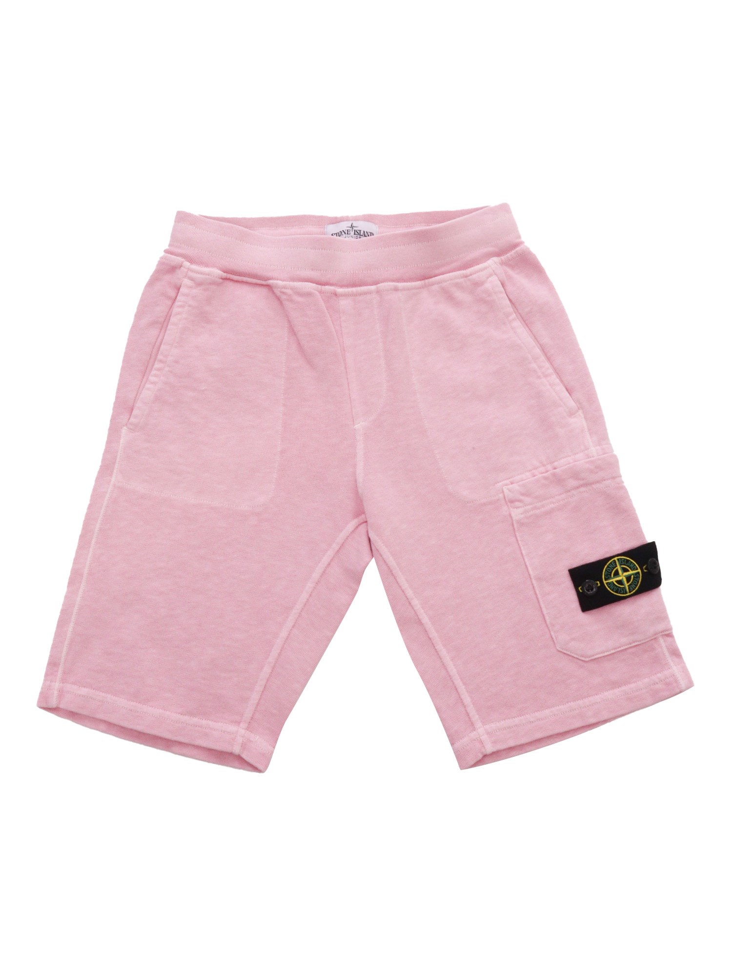 Stone Island Kids' Pink Fleece Bermuda Shorts