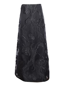 ALBERTA FERRETTI Floral fil coupé skirt