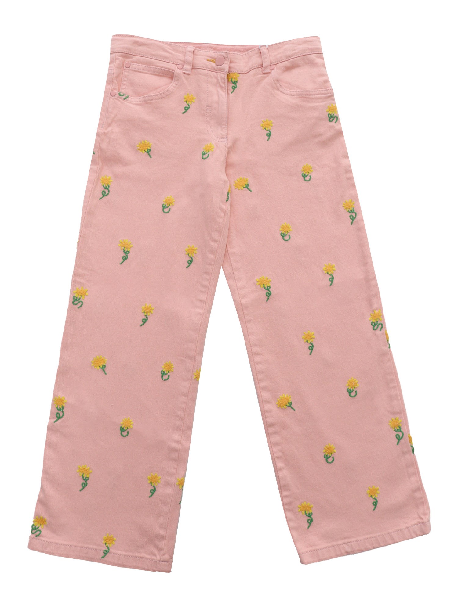 Stella Mccartney Pink Jeans With Flowers