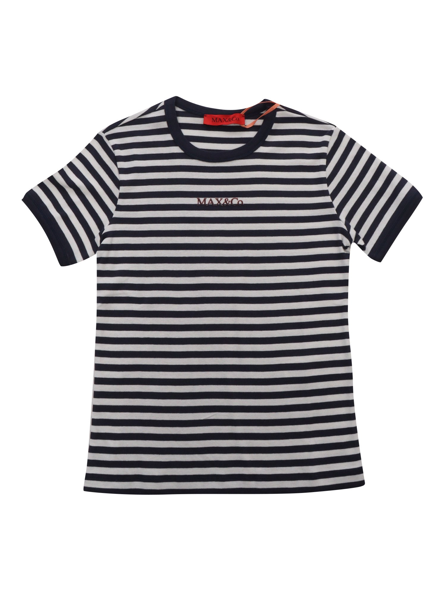 Max & Co Black Striped T-shirt In Blue