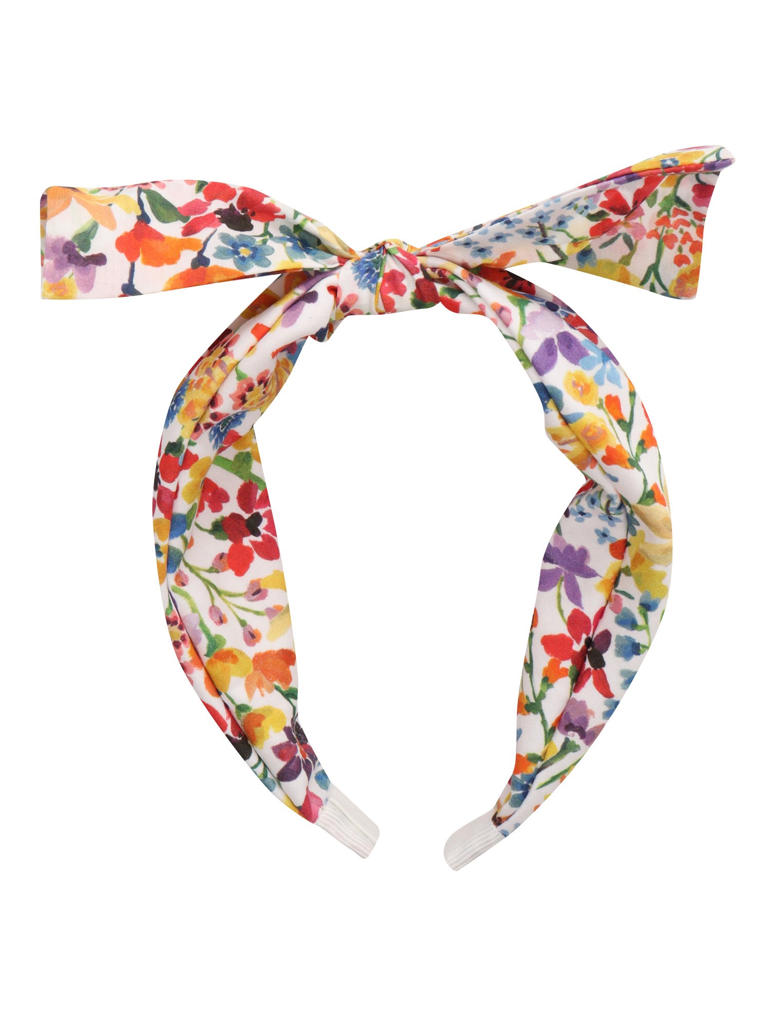 Il Gufo Floral Headband With Bow In Multi
