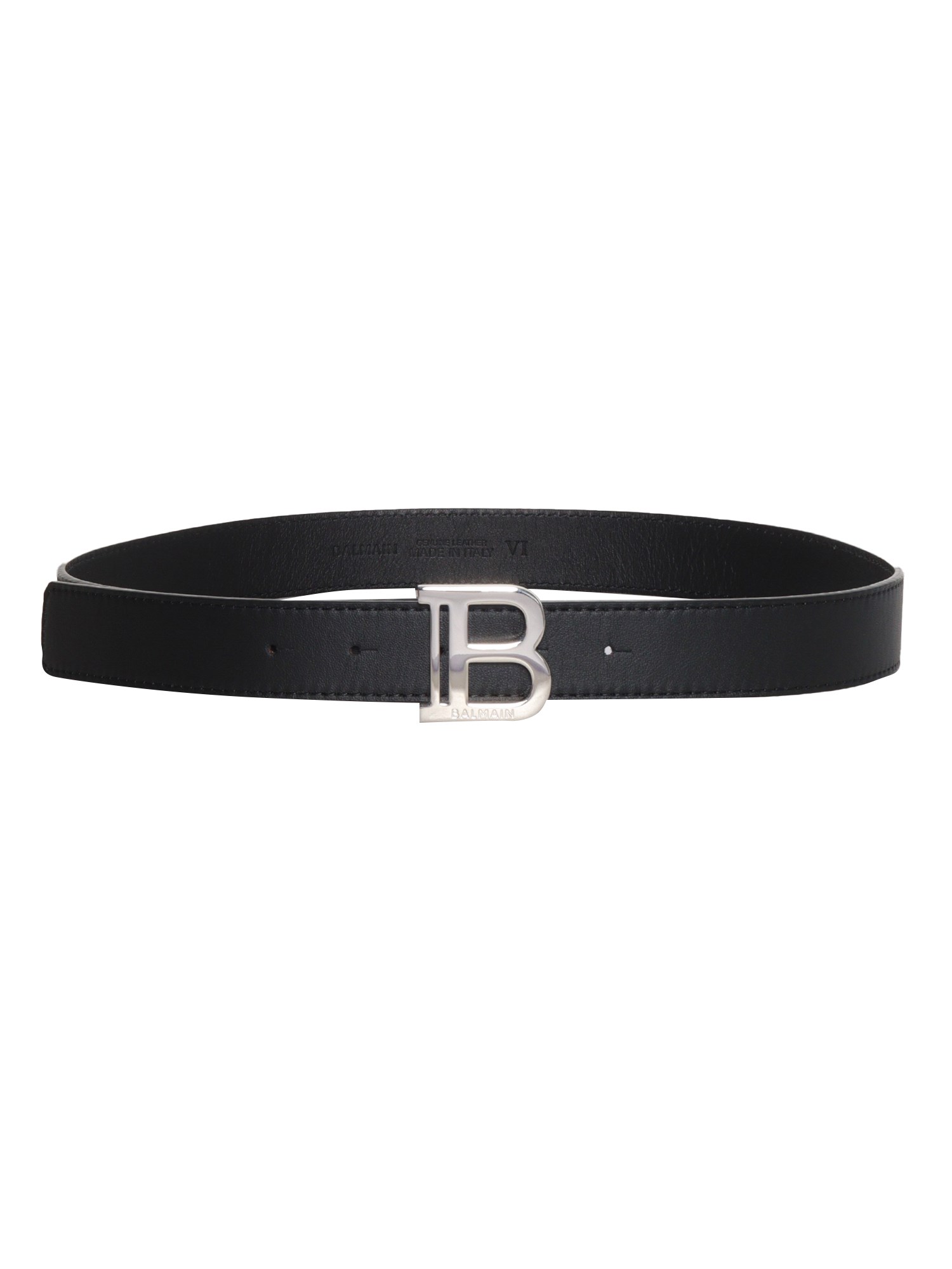 Balmain Black Leather Belt