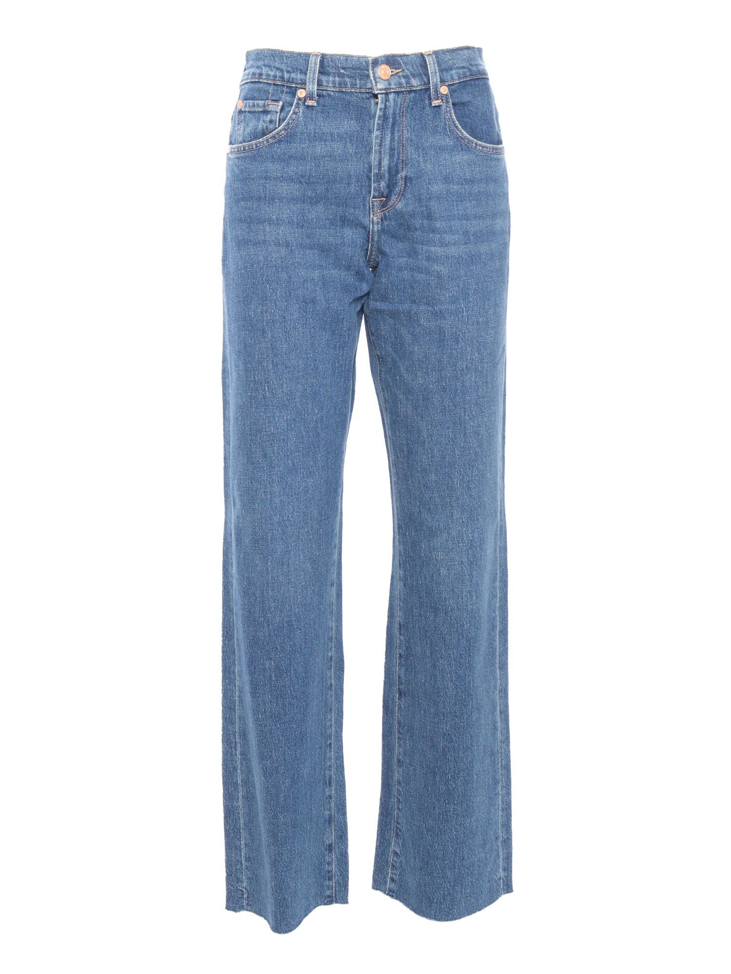 7 For All Mankind Womens Flared Leg Jeans In Blue