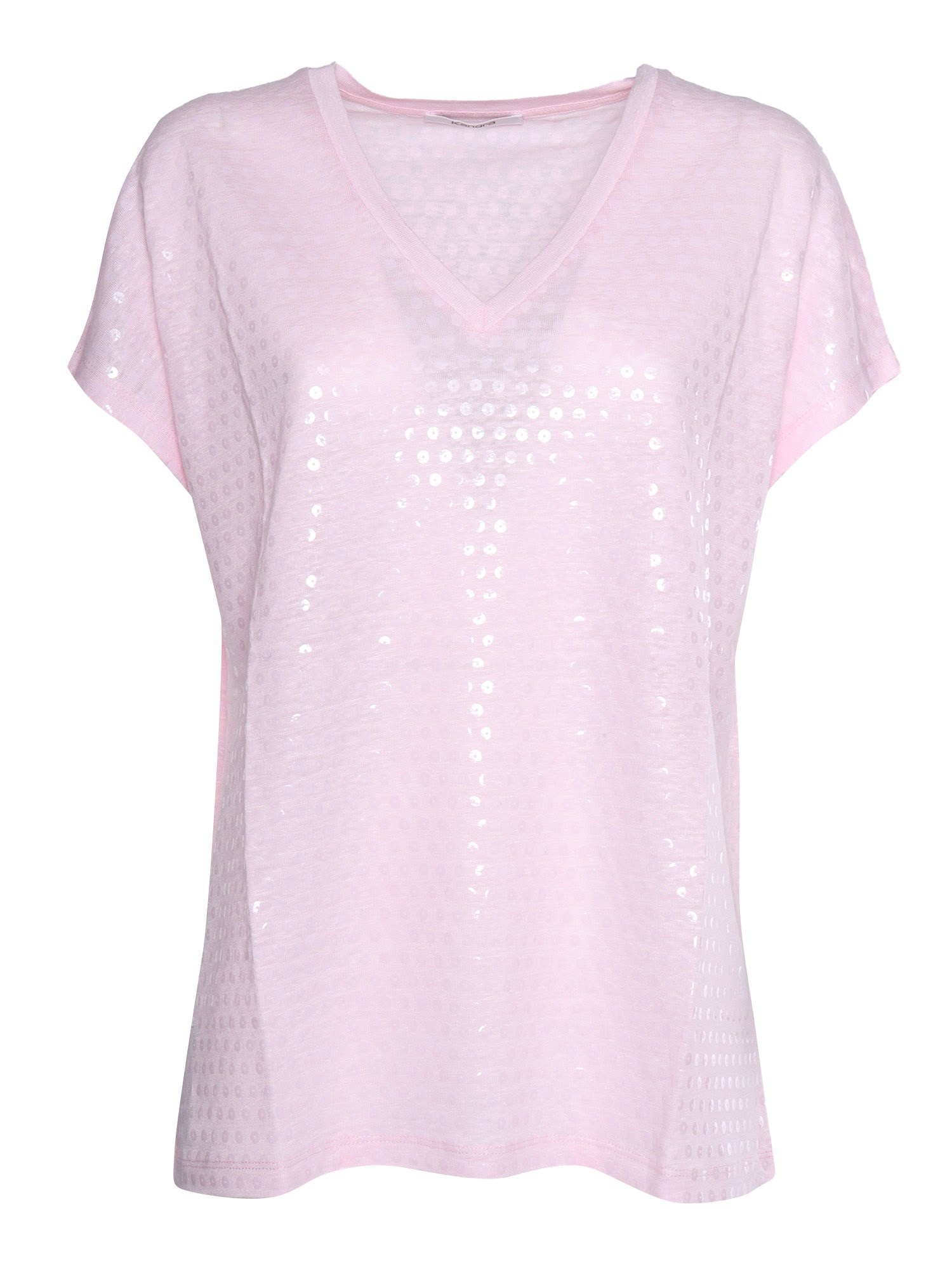 Shop Kangra Cashmere Pink Linen T-shirt