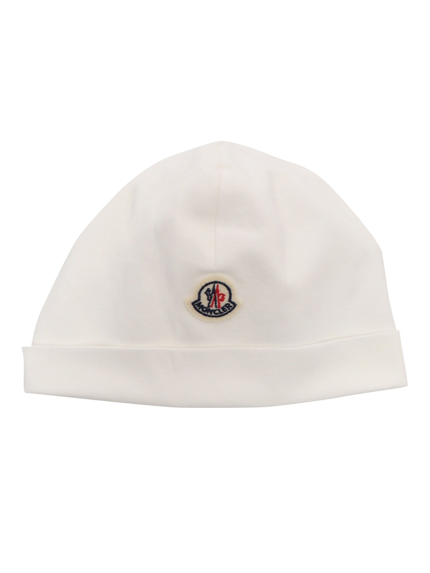 Moncler Baby Beanie With Logo In White