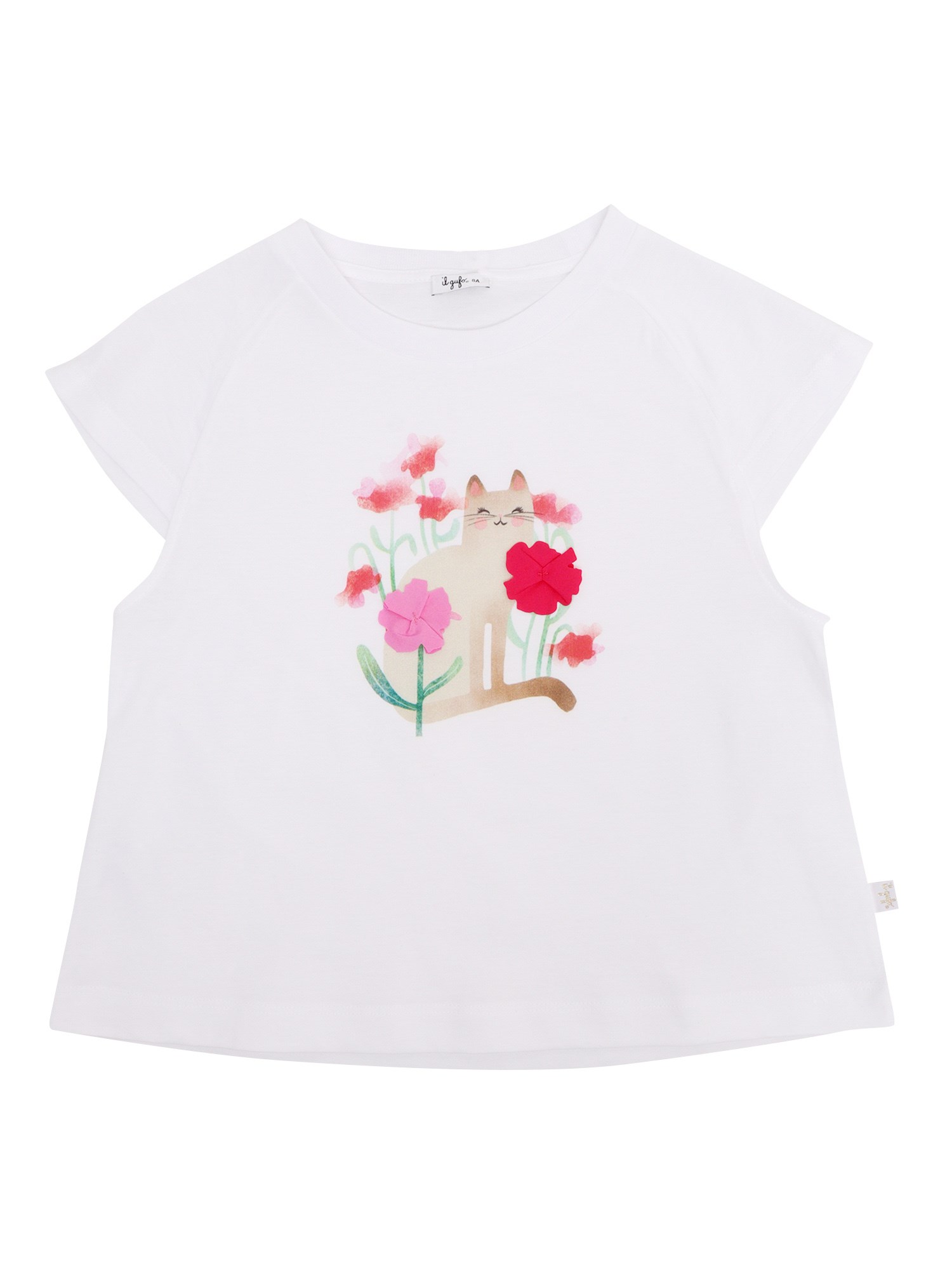 Shop Il Gufo Girl's T-shirt With Pattern In White