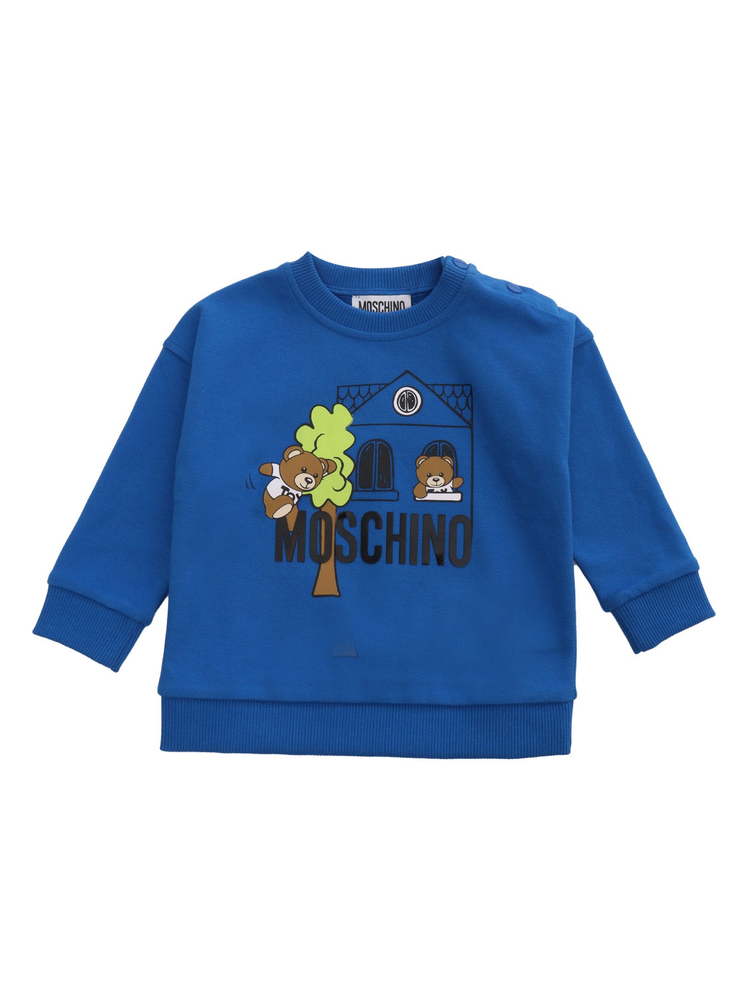 Shop Moschino Kid Blue Sweatshirt