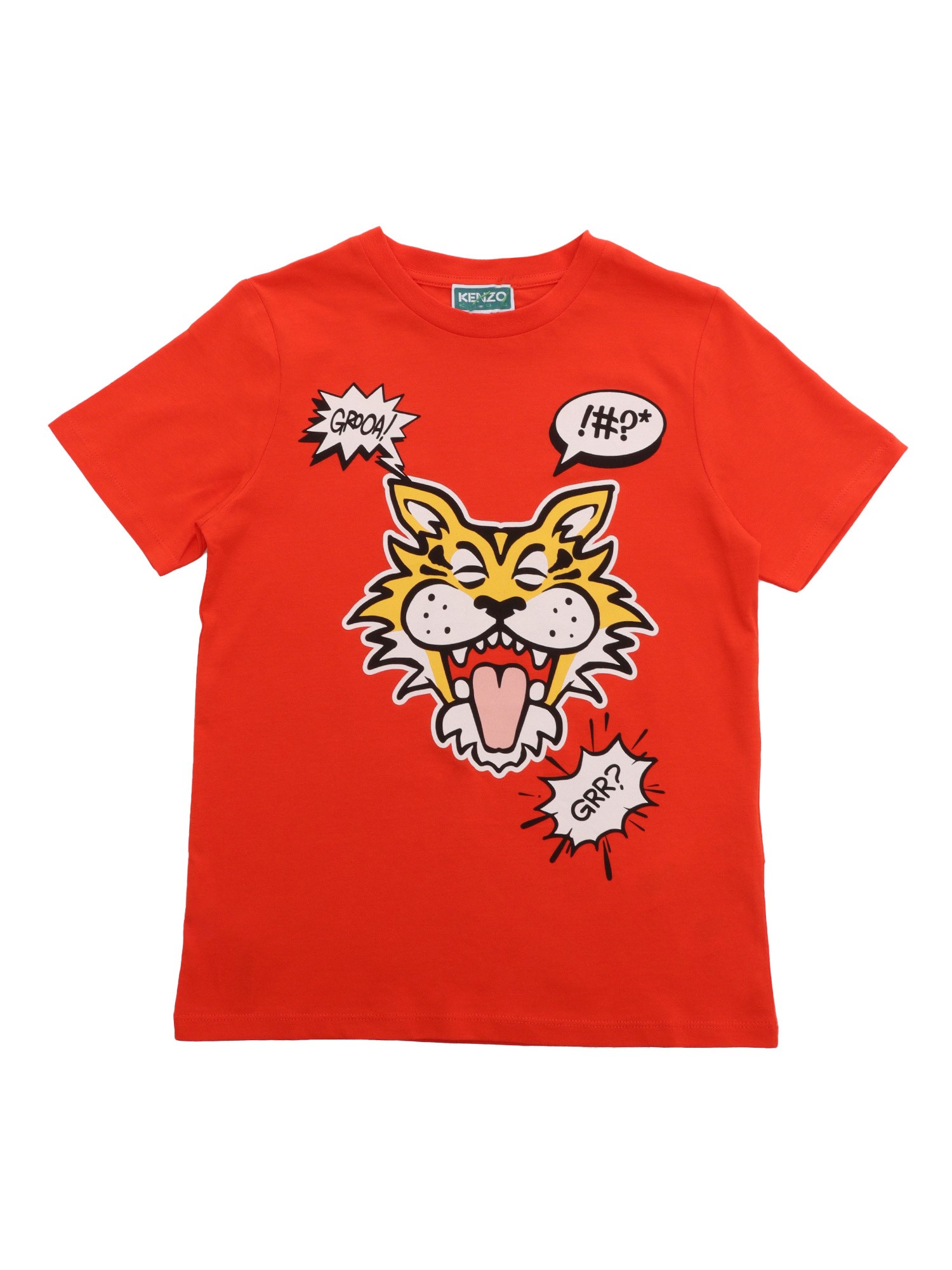 Kenzo Red T-shirt With Tiger Pattern
