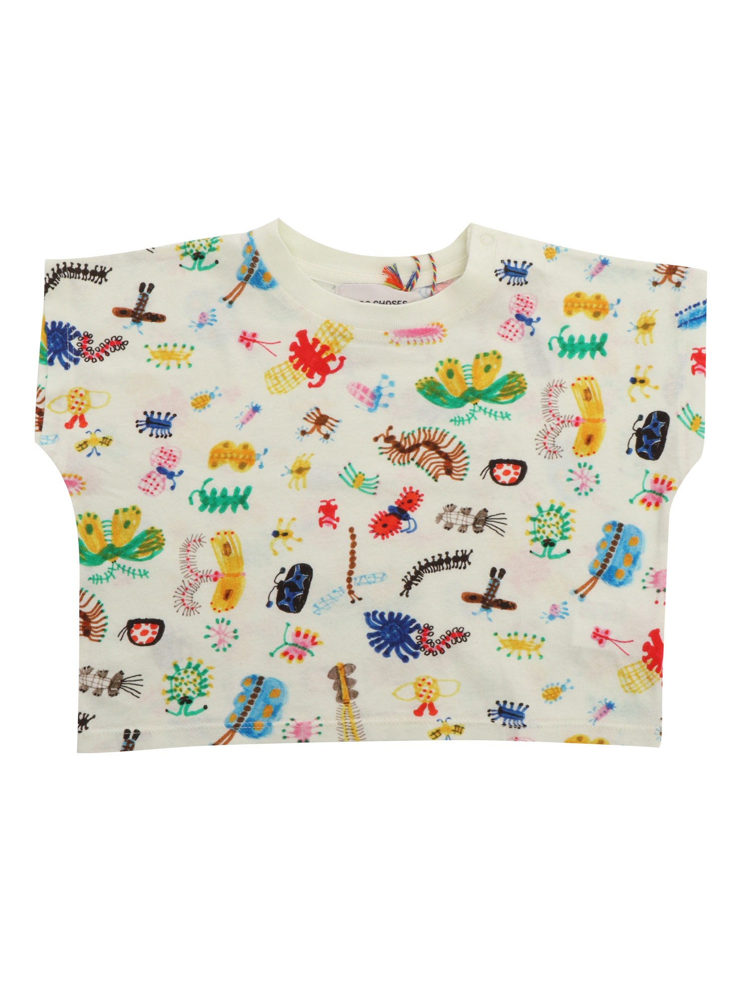 Bobo Choses Babies' T-shirt With Colourful Prints In White