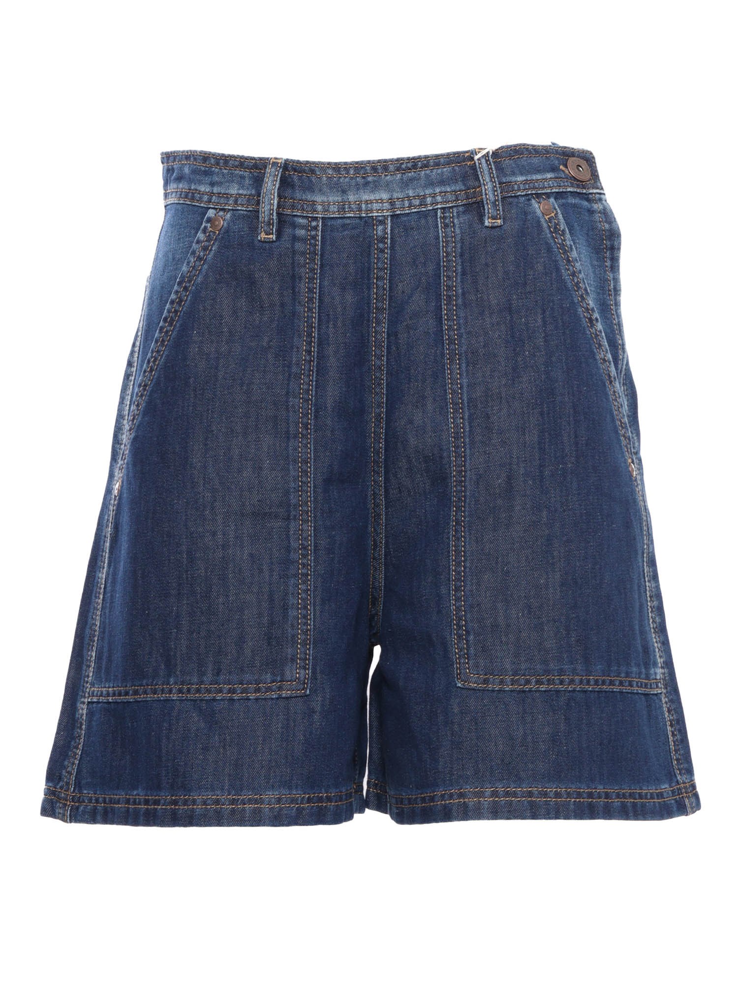 Shop Max Mara Elica Denim Shorts In Blue