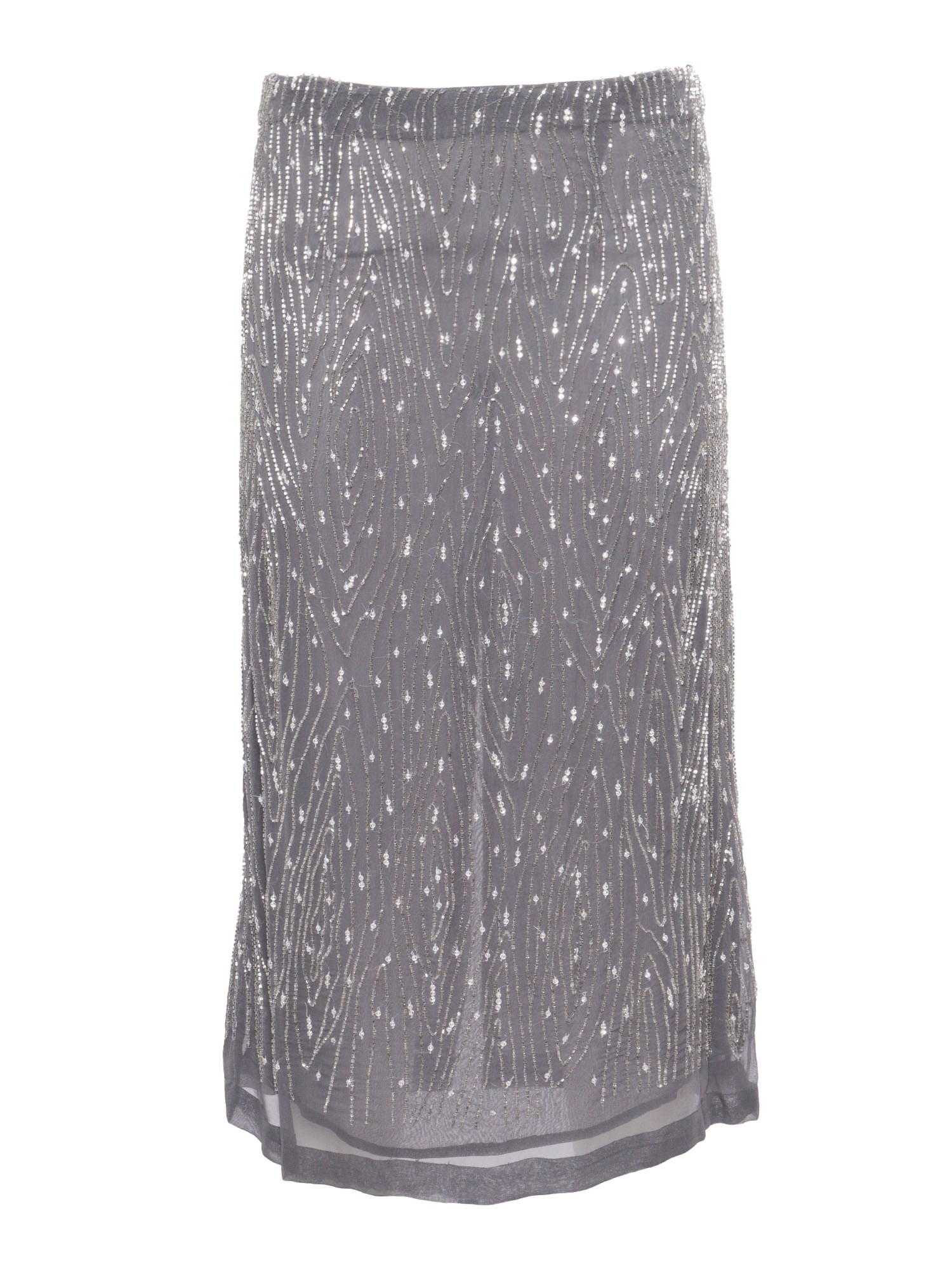 Shop P.a.r.o.s.h Gray Skirt With Paillettes