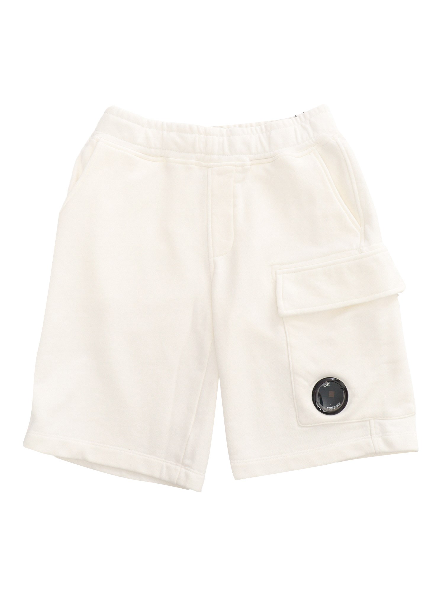 C.p. Company White Fleece Shorts