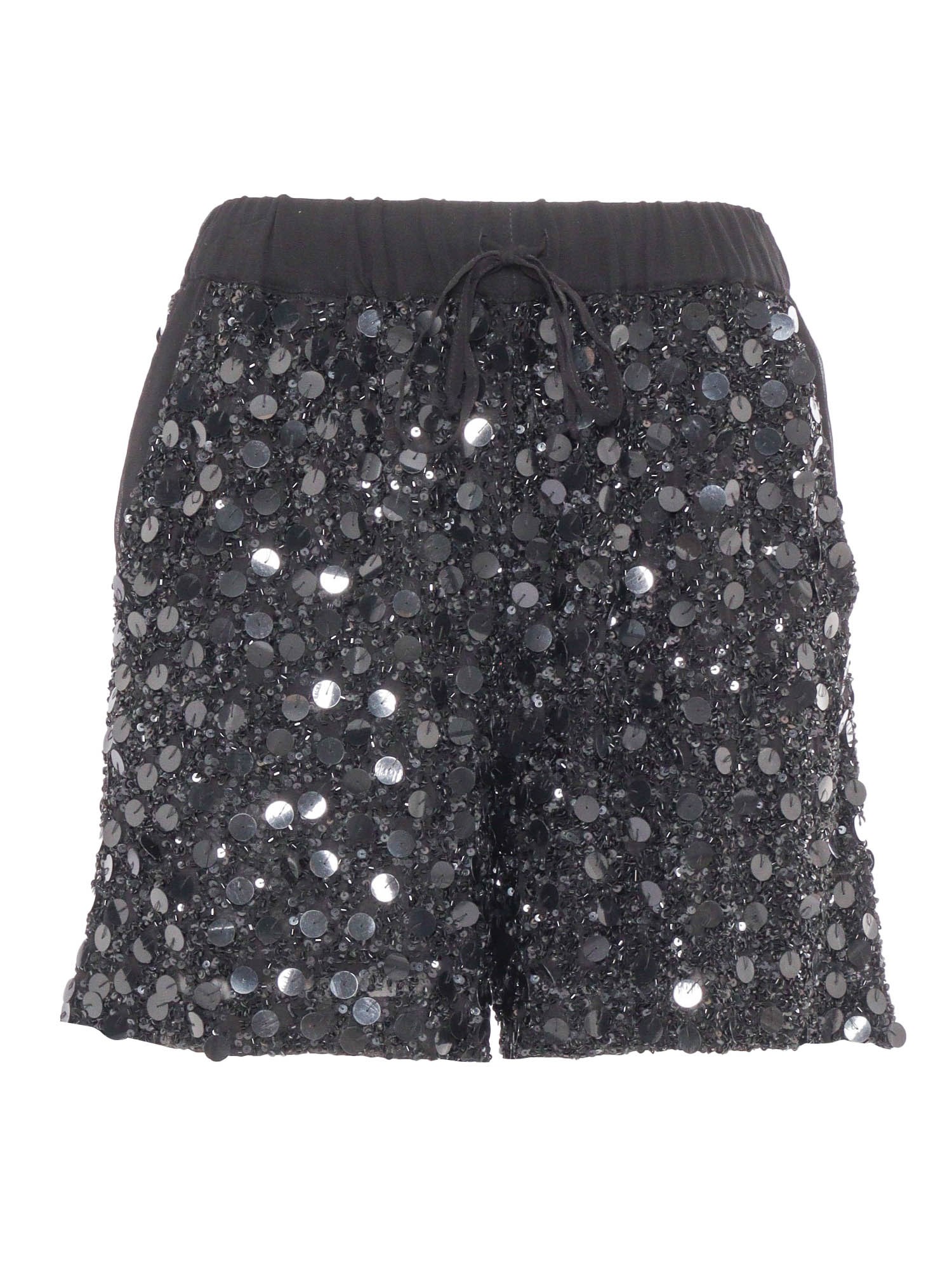 Shop P.a.r.o.s.h Black Shorts With Sequins