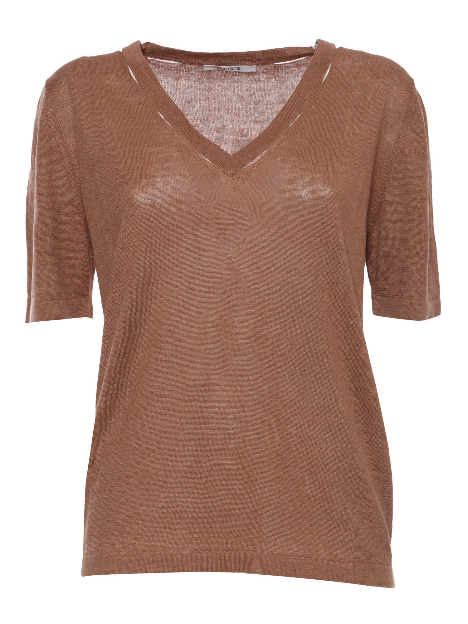 Shop Kangra Cashmere Brown Short-sleeved