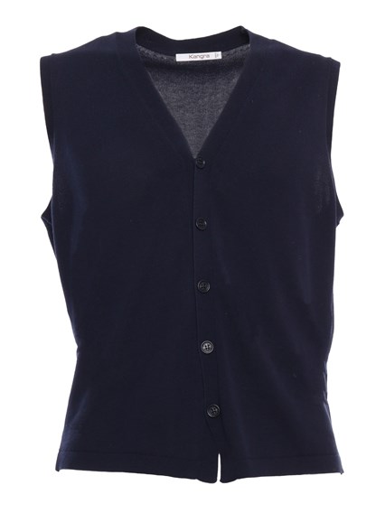 Kangra Cashmere Blue knitted vest