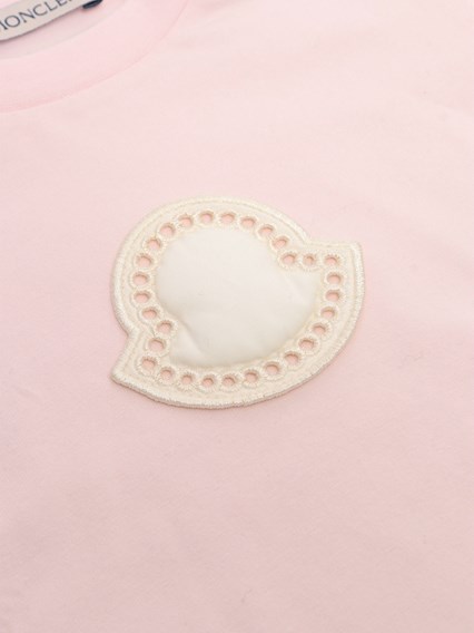 Moncler Baby T-shirt rosa con logo