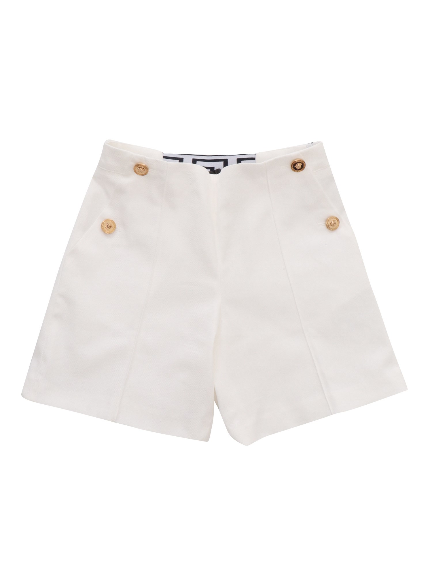 Shop Versace White High-waisted Shorts