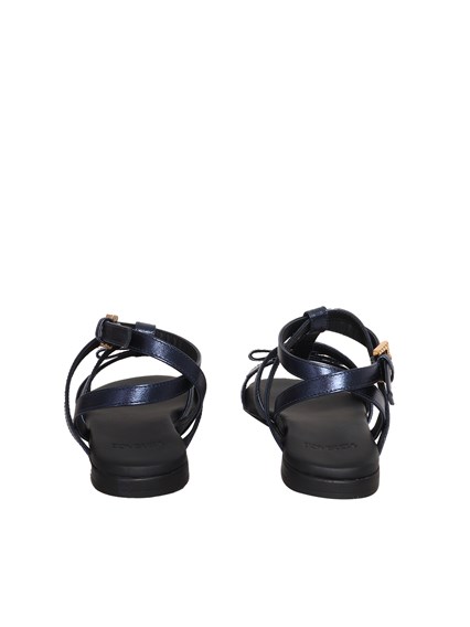 Versace Blue laminated sandals