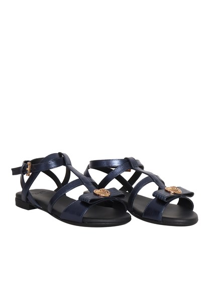 Versace Blue laminated sandals