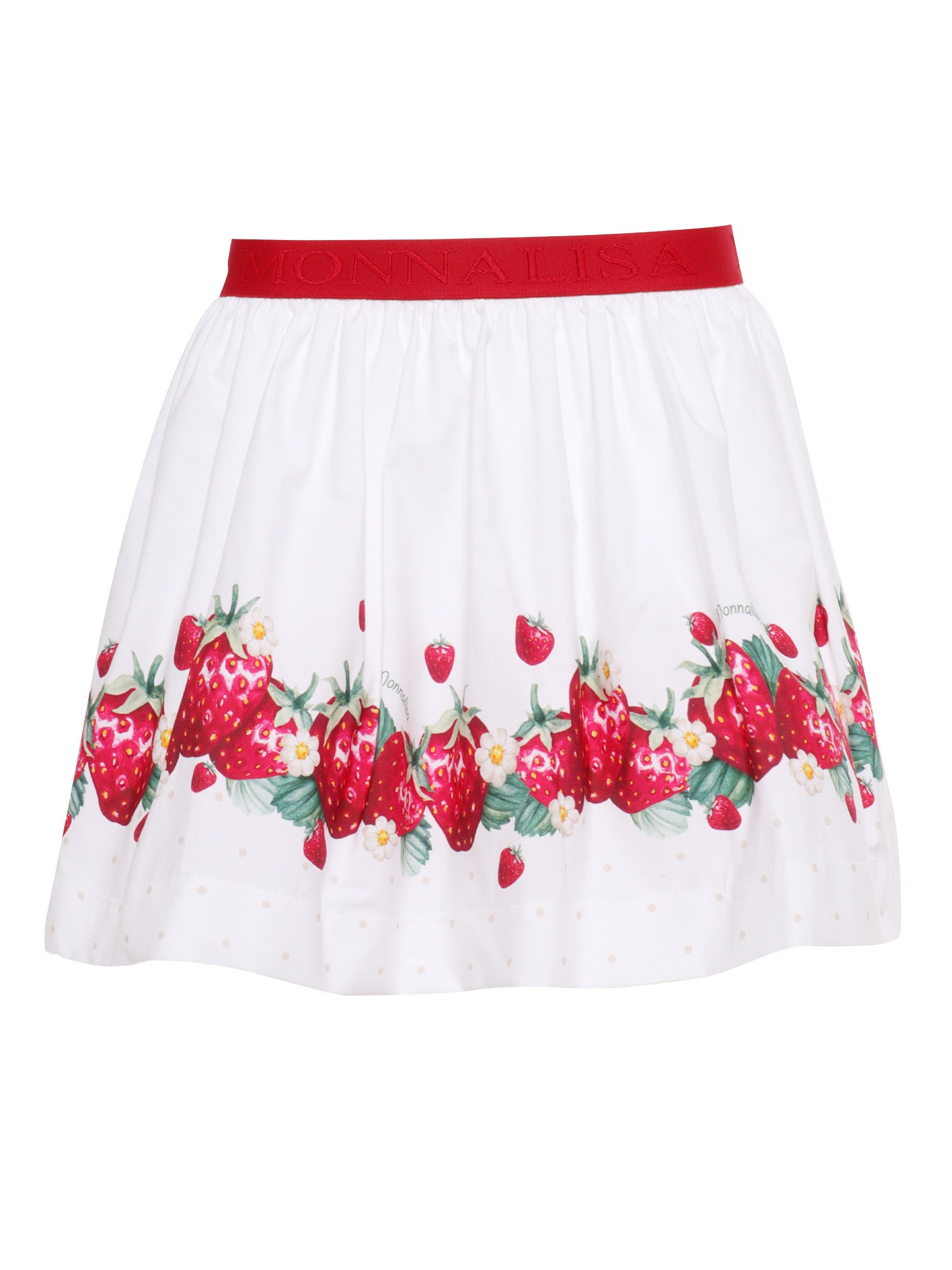 Monnalisa White Skirt With Strawberries