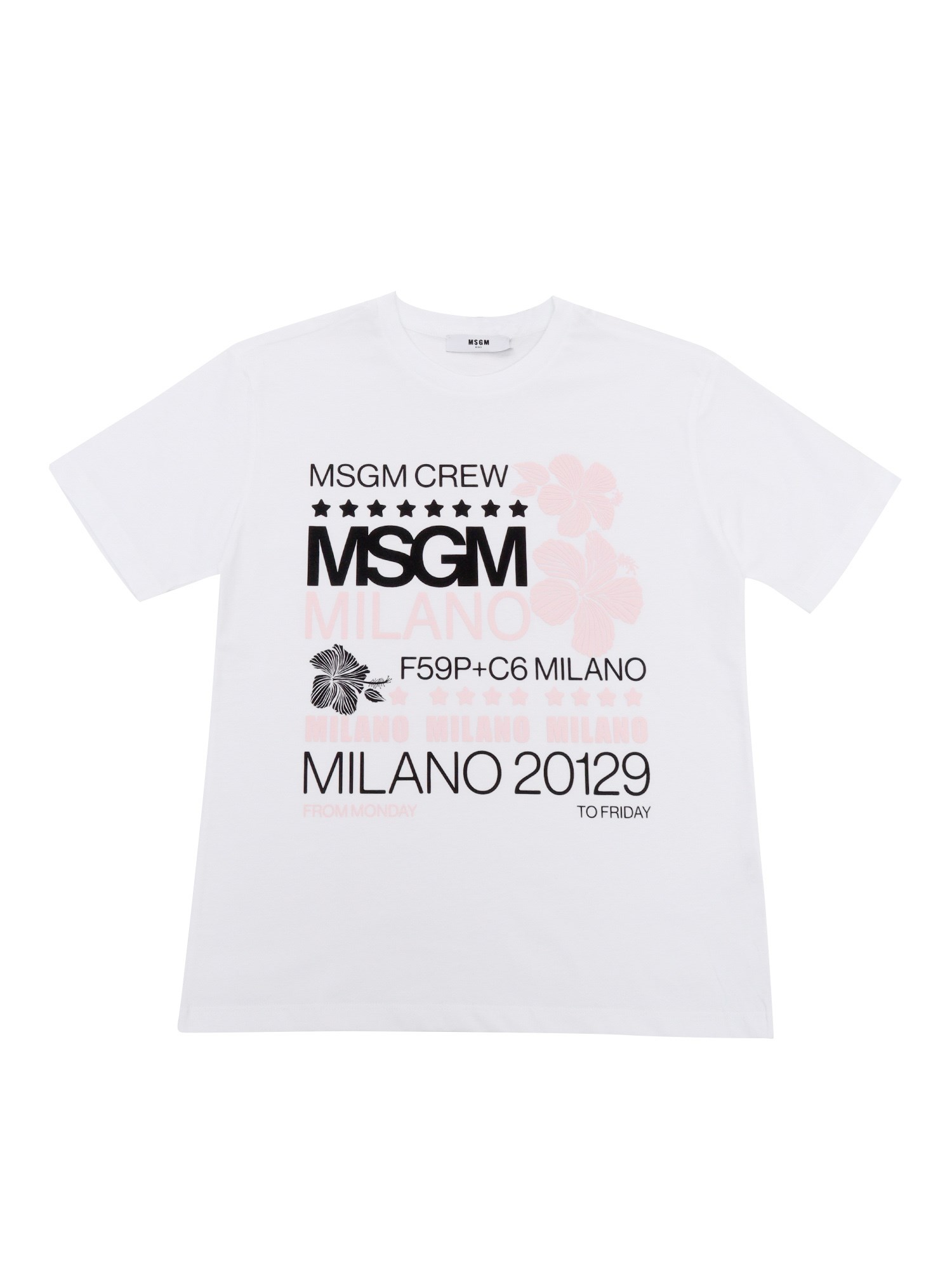 Msgm White T-shirt With Print