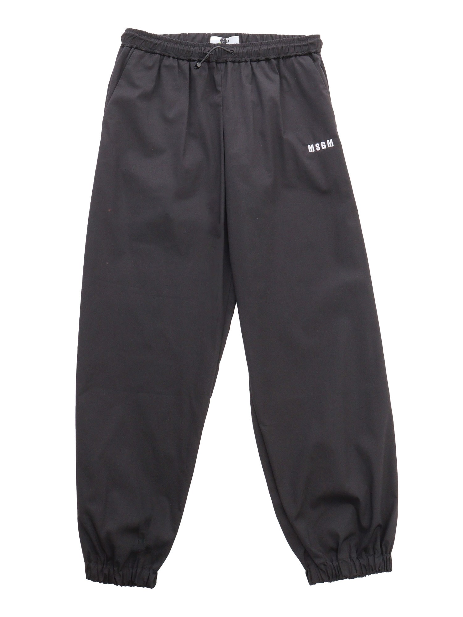 Msgm Black Baggy Trousers In Black